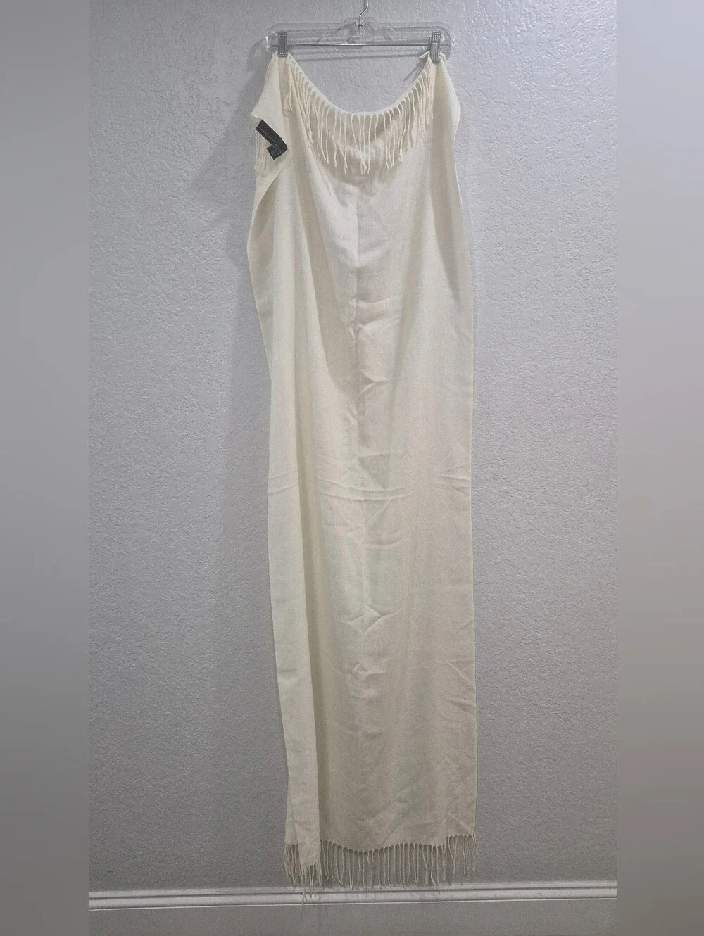 New York & Company Cream Fringe Scarf Wrap (25